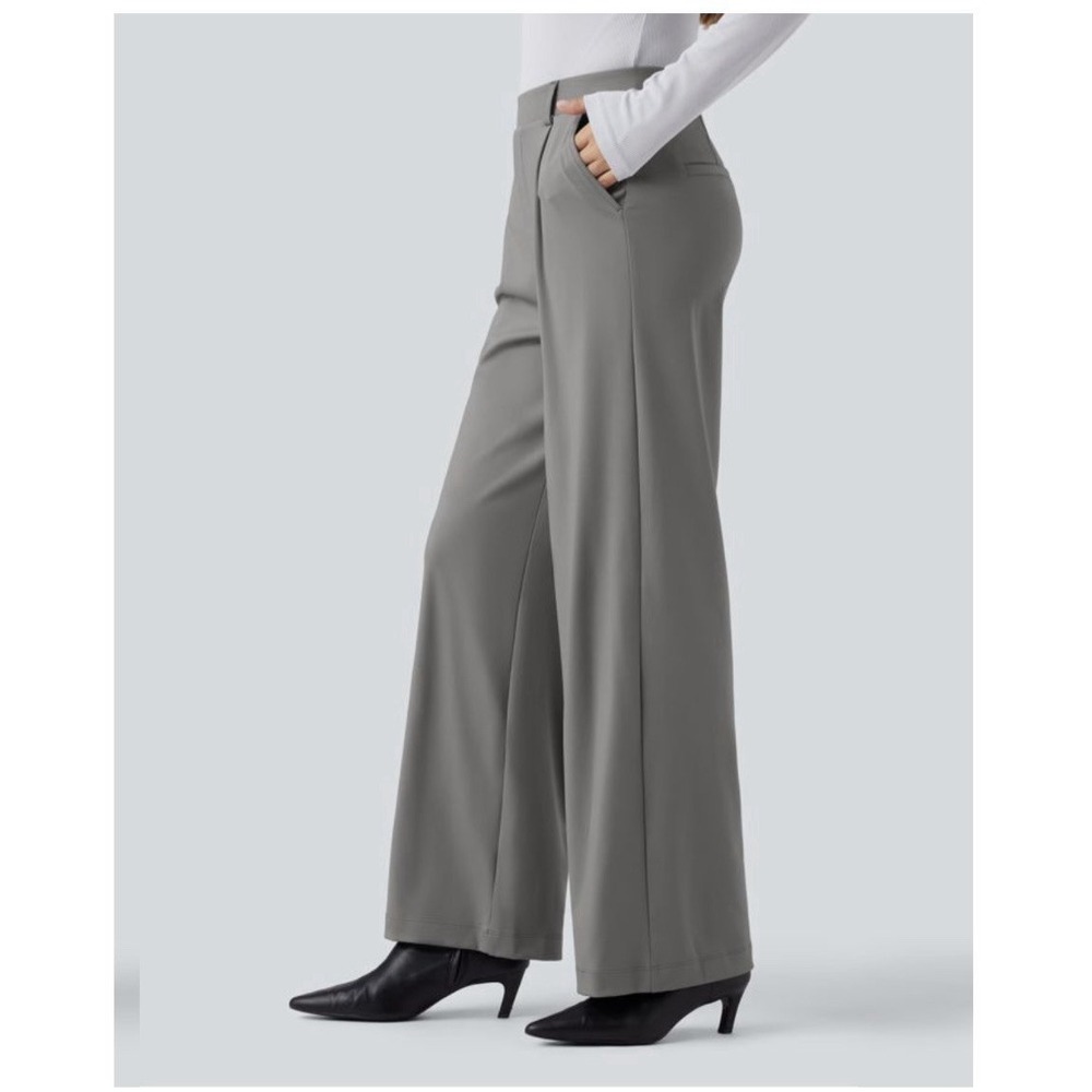 NWT Halara Flex DayStretch Tummy Control Straight Leg Work Pants XL Grey Comfy